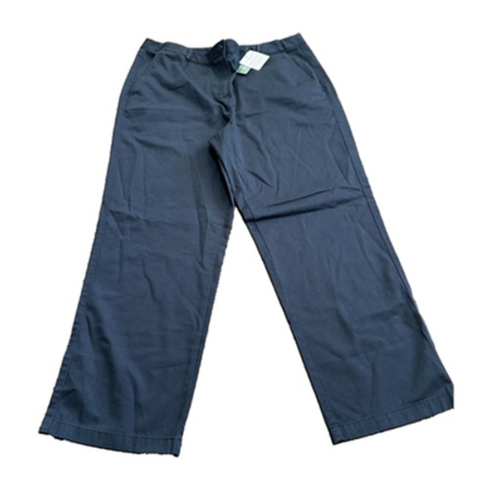 LL Bean Womens Navy Classic Fit Straight‎ Leg Twill Pants Petite 16 299969 - Picture 1 of 8